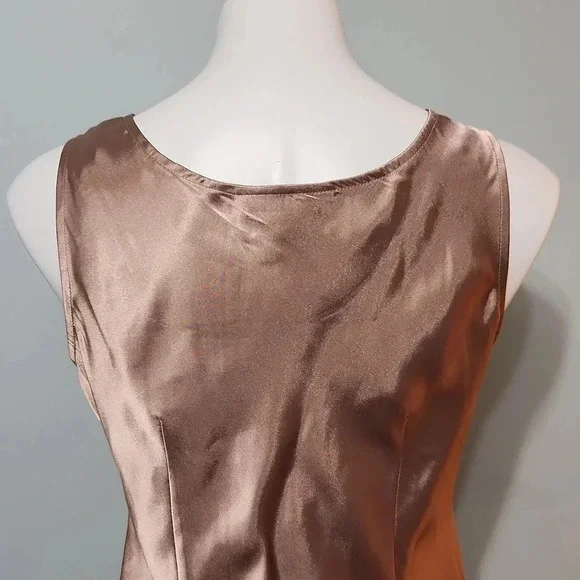 Sheri Martin Women’s Vintage Champagne Satin Tank Top - Picture 8 of 10